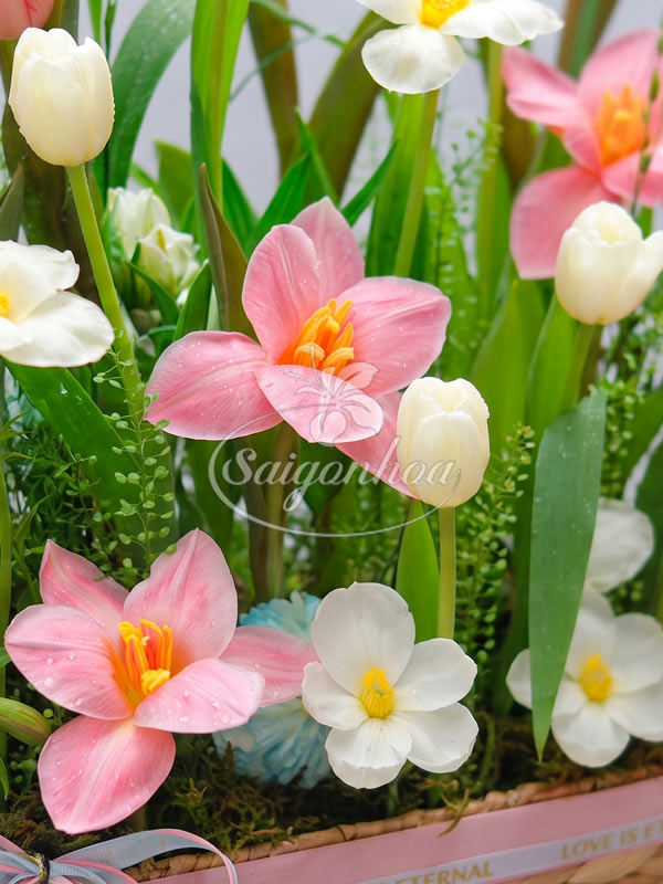 Lẵng Hoa Tulip Hồng Pastel 4 Lẵng Hoa Tulip Hồng Pastel - Ảnh 4